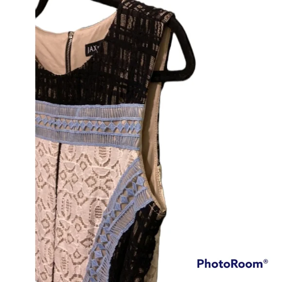JAX black label Color block Lace Overlay Cocktail dress |8 - Picture 4 of 9